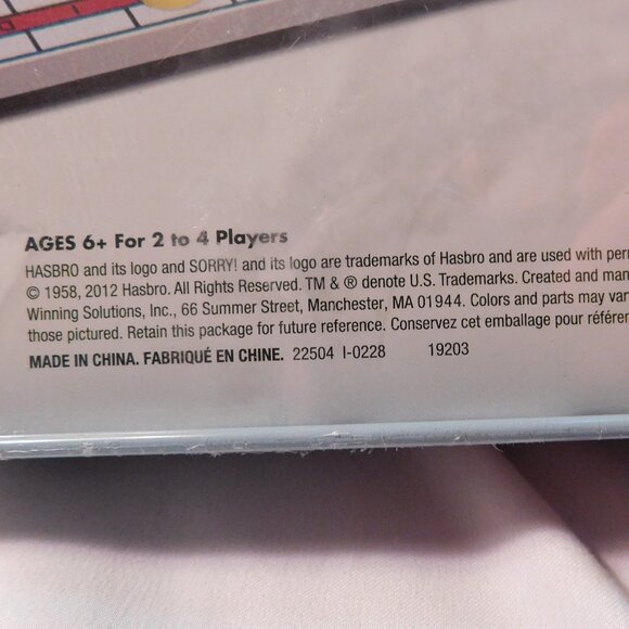 Sorry! Nostalgia Edition Board Game in Collectible Tin Hasbro Parker Brothers - Picture 3 of 4